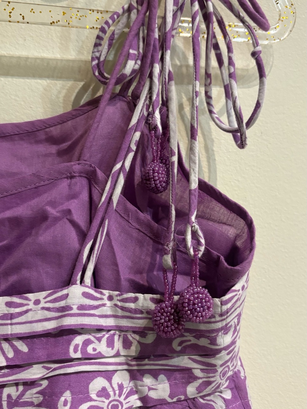 FARM Rio Sweet Garden Sleeveless Cotton Maxi Dress Sweet Garden Lilac XS - Picture 11 of 15
